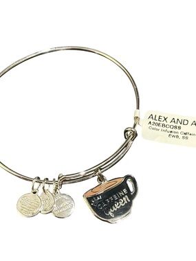 Alex and Ani Caffeine Queen Color Infusion Bangle Bracelet Silver NWT